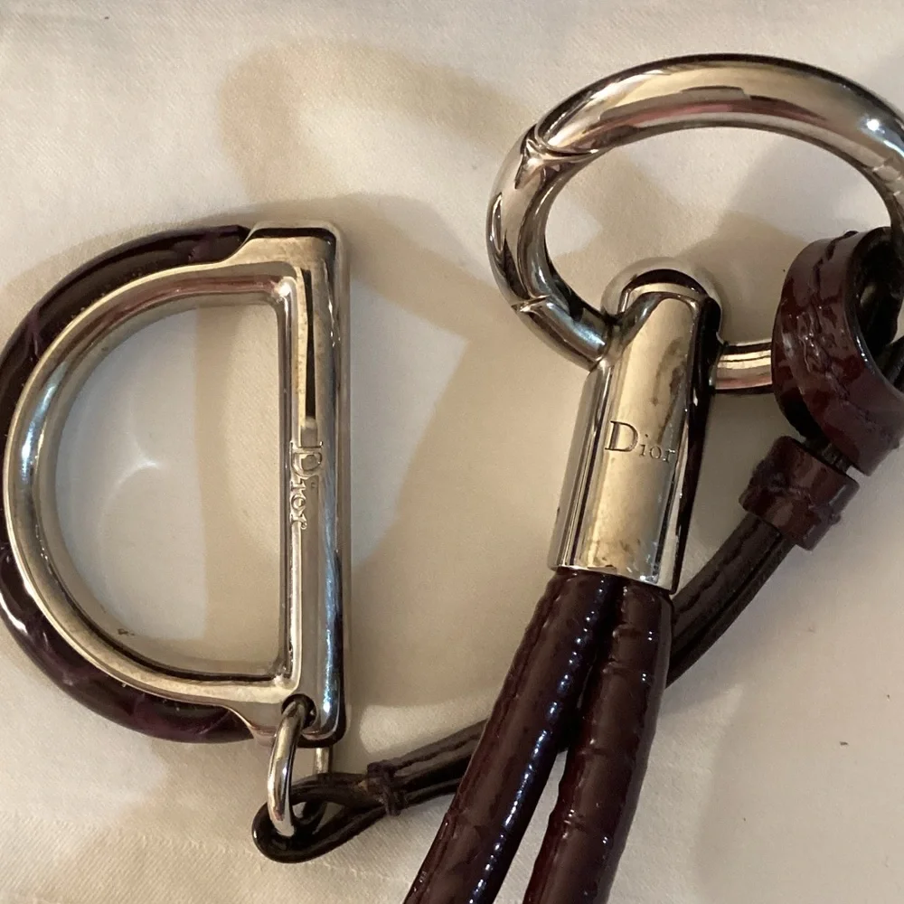 Christian Dior Dior Purple Crocodile Embossed Patent Clutch - Picture 12 of 15